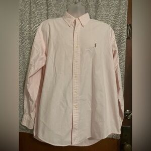 Polo Ralph Lauren Mens Pink Stripes Button Down Long Sleeve Shirt XL